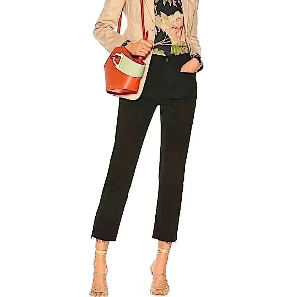 Frame Denim Black Straight Leg Jeans